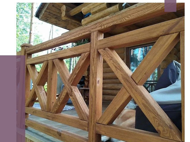 Деревянные перила под ключ в Чите от 7763 руб. 