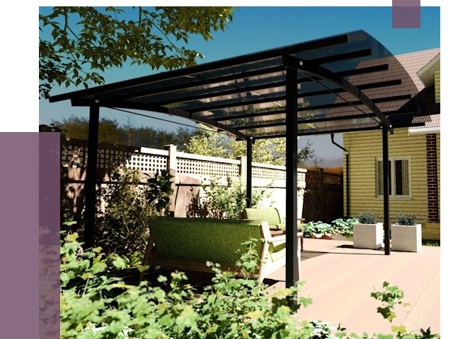 Навесы для террасы в Чите от 13196 руб. под ключ | ПРОЛЁТ-Чта