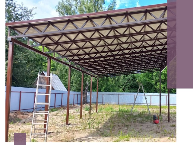 Односкатные навесы под ключ в Чите — изготовление и монтаж