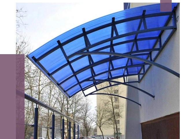 Козырьки из поликарбоната в Чите от 4347 руб. под ключ | ПРОЛЁТ-Чта