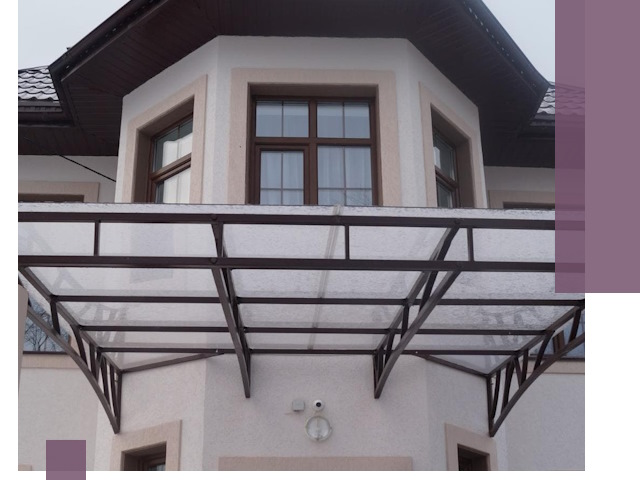 Козырьки из поликарбоната под ключ в Чите