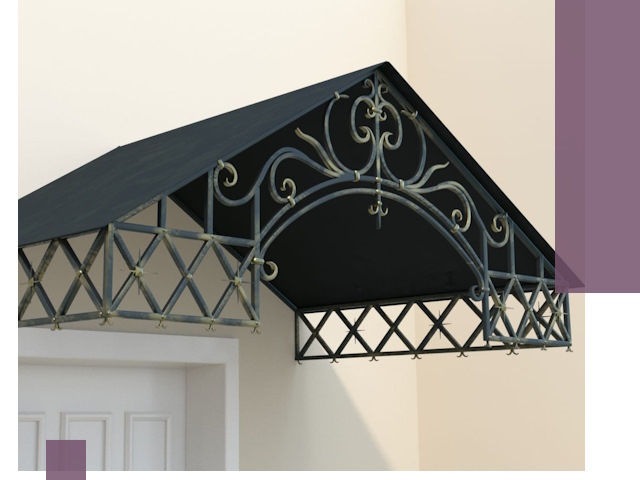 Двускатные металлические козырьки под ключ в Чите