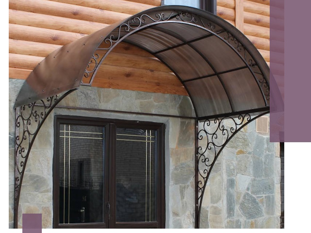 Арочные козырьки под ключ в Чите: изготовление и монтаж